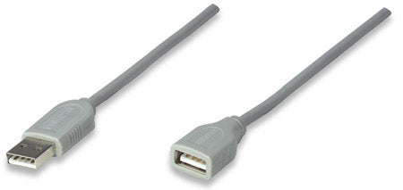 Cable USB Extension 1.8M, Gris Manhattan 165211