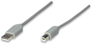 Cable USB A-B 1.8M, Gris Manhattan 317856