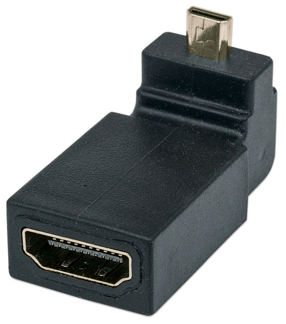 Adaptador HDMI Hembra a Micro HDMI Macho con angulo arriba 90° Manhattan 353441