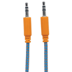 Cable de Audio Estereo 3.5mm M-M 1.0M Textil Azul/Naranja Manhattan 352802
