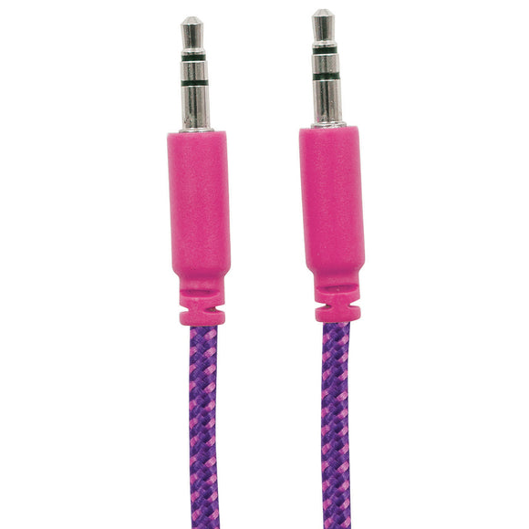 Cable de Audio Estereo 3.5mm M-M 1.0M Textil Morado/Rosa Manhattan 352826