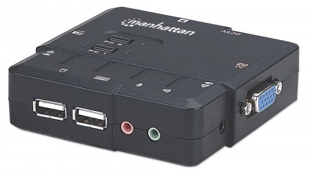 Multiplexor KVM Desktop USB 2:1 con Cables+Audio Intellinet 151252