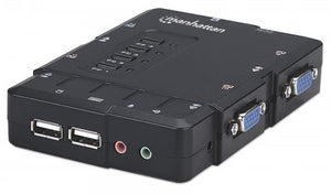 Multiplexor KVM Desktop USB 4:1 con Cables+Audio Intellinet 151269