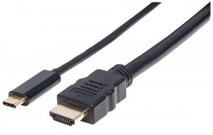 Cable USB-C V3.1, C-HDMI M 2.0M 4K, Negro Manhattan 151764