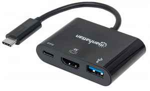 Convertidor USB-C a HDMI-H + USB3 + USBC Manhattan 152037