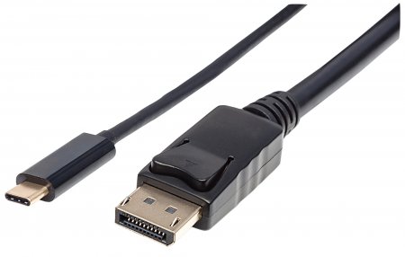 Cable USB-C V3.1, C-DisplayPort M 2.0M 4K, Negro Manhattan 152464