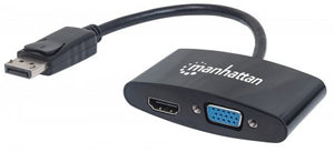 Adaptador DisplayPort Macho a HDMI/VGA Hembra Pasivo Manhattan 152587