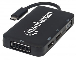 Convertidor USB-C a HDMI/DP/SVGA/DVI H Manhattan 152600