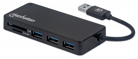 HUB USB V3.2  3 Ptos A + Lector SD/Micro SD Manhattan 164931