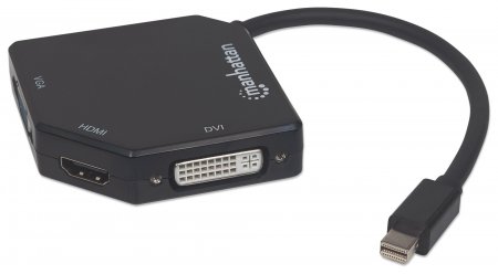 Adaptador DisplayPort Mini Macho a HDMI/VGA/DVI Hembra Pasivo 4K Manhattan 207720