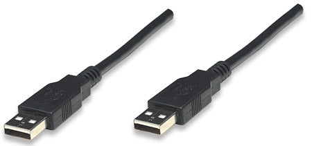 Cable USB V2.0 A-a  1.8M, Negro Manhattan 306089