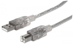 Cable USB V2.0 A-B  1.8M, Plata Manhattan 333405