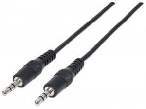 Cable de Audio Estereo 3.5mm M-M 1.8M Negro Manhattan 334594