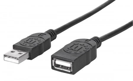 Cable USB V2.0 Ext. 1.8M Negro Manhattan 338653