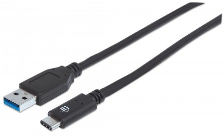 Cable USB-C V3.1, C-A 1.0M Negro Manhattan 353373