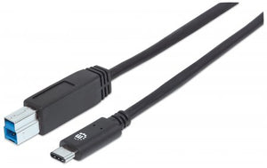 Cable USB-C V3.1, C-B 1.0M Negro Manhattan 353380