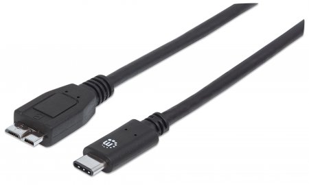 Cable USB-C V3.1, C-Micro B 1.0M Negro Manhattan 353397
