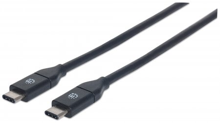 Cable USB-C V3.1, C-C 1.0M Negro Manhattan 353526