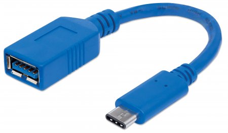 Cable USB-C V3.1, C-AH 15CM Azul Manhattan 353540