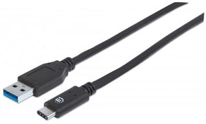 Cable USB-C V3.1, C-A 0.5M Negro Manhattan 354639