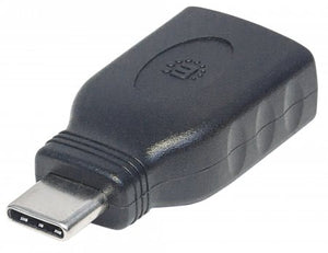 Adaptador USB-C V3.1, C Macho a A Hembra Negro Manhattan 354646