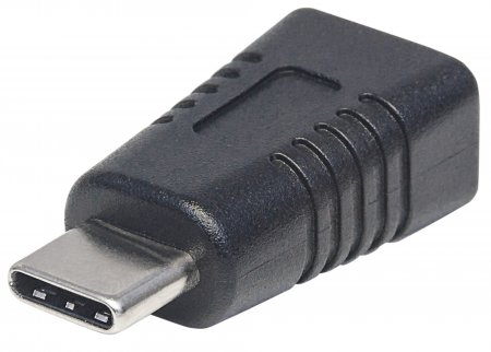 Adaptador USB-C V3.1 C Macho a Micro B Hembra Negro Manhattan 354660