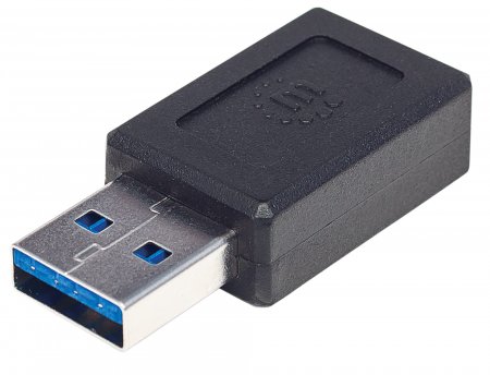 Adaptador USB-C V3.1, A Macho a C Hembra Negro Manhattan 354714