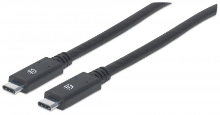Cable USB-C V3.1, C-C 2.0M Negro Manhattan 354905