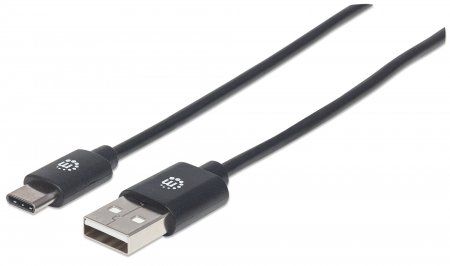 Cable USB-C V2.0, C-A 2.0M Negro 480Mbps Manhattan 354929