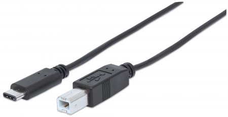 Cable USB-C V2.0, C-B 2.0M Negro 480Mbps Manhattan 354950