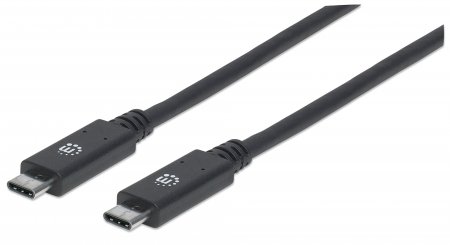 Cable USB-C V3.1, C-C 1.0M Negro 10Gbps 5A Manhattan 355223