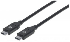 Cable USB-C V2.0, C-C 2.0M Negro 480Mbps 5A Manhattan 355247