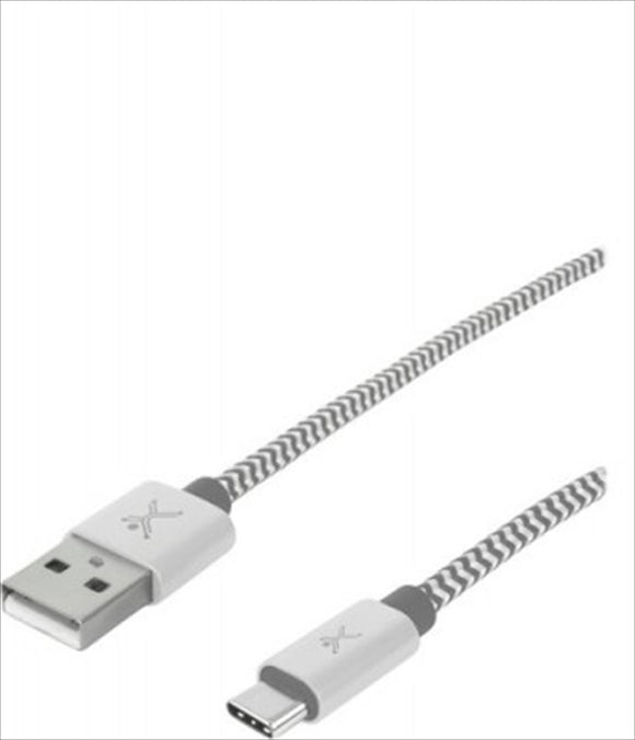 CABLE USB TIPO A  TIPO C PERFECT CHOICE PC-101673 - USB A, 1 M, PLATA