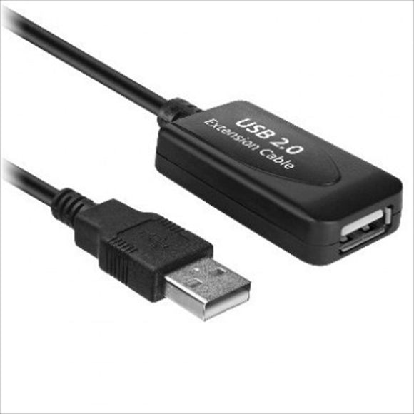 CABLE USB V2.0 EXTENSION ACTIVA BROBOTIX 6000670 - 5 M, NEGRO