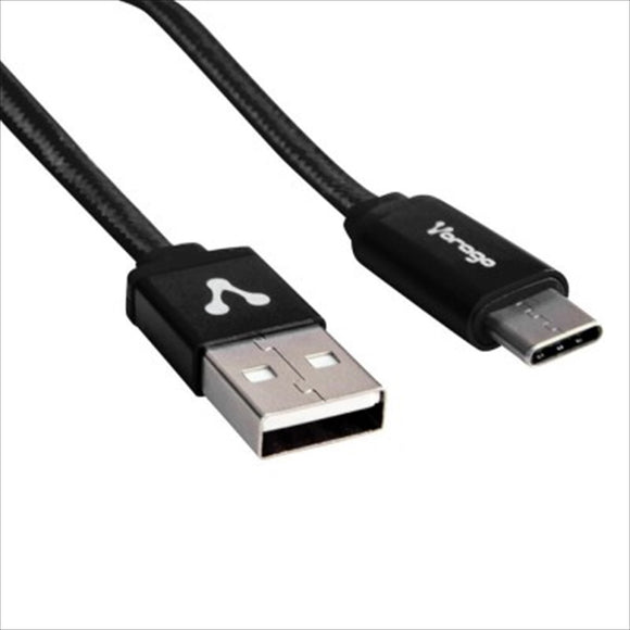 CABLE USB TIPO C VORAGO 1 MT CARGA RAPIDA - USB, USB C, MACHO/MACHO, 1 M, NEGRO