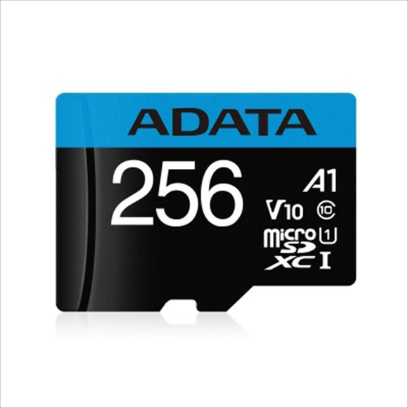 MICRO SD 256GB CLASS 10 ADATA  PREMIER A1 UHS-I - 256 GB, 100 MB/S, 25 MB/S, NEGRO, CLASE 10