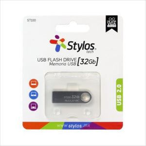 MEMORIA USB STYLOS STMUSB3B - PLATA, 32 GB, USB 2.0