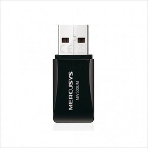 ADAPTADOR WIFI MINI USB 2.0 MERCUSYS MW300UM - NEGRO, 300 MBIT/S