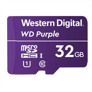 MEMORIA WD PURPLE MICRO SDHC 32GB CL10 U1 QD101 (WDD032G1P0C)